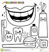 Coloring Hygiene Toothbrush Dental Drawing Toothpaste Vector Personal Pages Set Brush Tooth Color Stroke Printable Stock Outline Getdrawings Getcolorings Floss sketch template