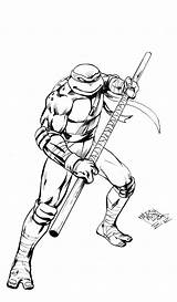 Leonardo Ninja Turtle Coloring Getdrawings Drawing sketch template