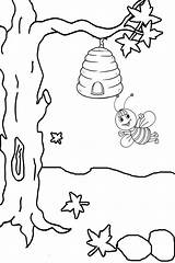 Beehive Coloring Tree Pages Fun Seven Cute sketch template