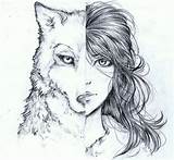 Wolf Drawing Drawings Girl Face Half Human Tattoo Wolves Cool Animal Designtrends Amazing Deviantart Girls Dog Sketches Collection Draw Head sketch template