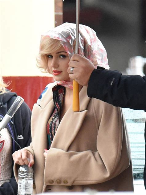 michelle keegan stuns in blonde wig on set of tina and