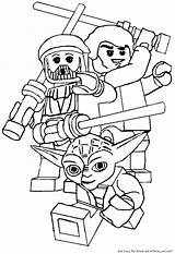 Lego Wars Star Coloring Pages Yoda Sheets Colouring sketch template