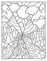 Coloring Pages Mountain Mountains Scenery Color Printable Getdrawings Getcolorings sketch template