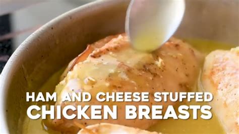 ham cheese stuffed chicken breast in sauce youtube