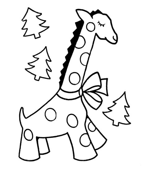 learning years christmas coloring pages giraffe  christmas trees