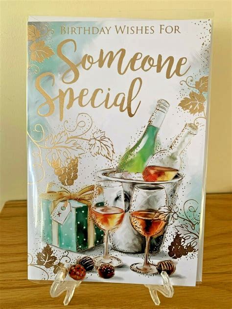 special birthday wishes card gold foil male men premium