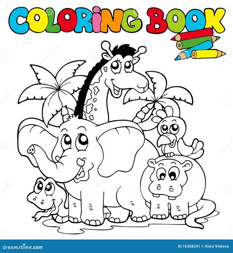 coloring book  cute animals  stock image image