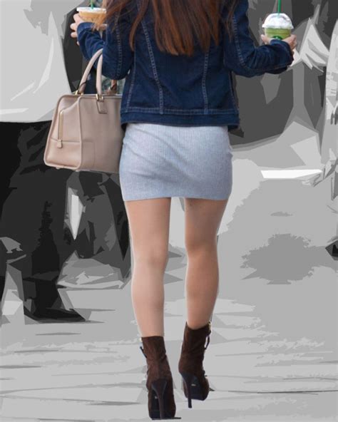 タイトミニスカートを穿いた素人女性のエロ尻を街で盗撮した画像集！ 이미지 포함 패션 모델 길거리