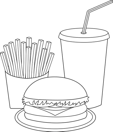 french fries coloring page coloring home