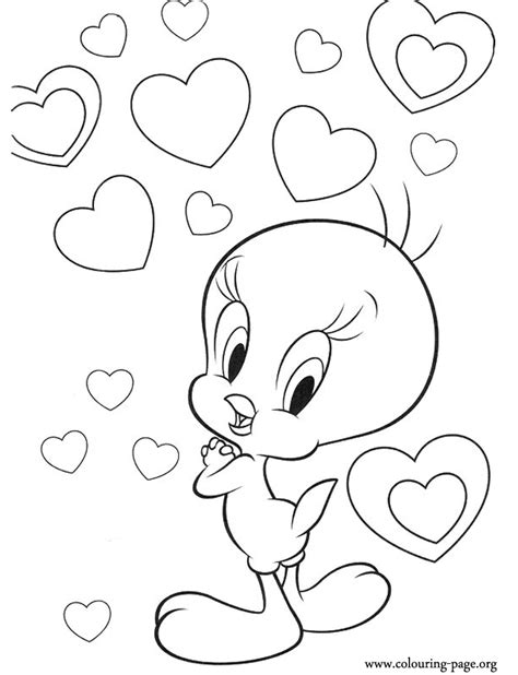 tweety tweety  love coloring page
