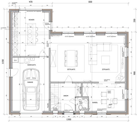 gelijkvloers architectuur huis grondplan huis ontwerpen