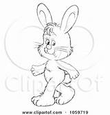 Walking Outline Rabbit Upright Coloring Illustration Royalty Bannykh Alex Clip 2021 Clipart sketch template
