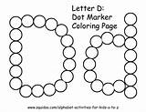 Dot Letter Coloring Preschool Marker Worksheets Alphabet Dauber Pages Bingo Do Activities Printable Learning Lowercase Dots Words Printables Literacy Kids sketch template