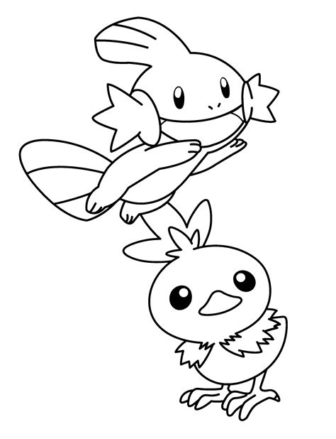 pokemon coloring pages mudkip bubakidscom