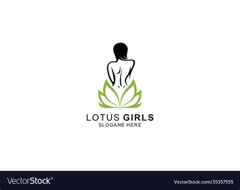 lotus beauty spa natural cosmetics woman logo vector image