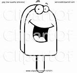 Popsicle Clipart Happy Coloring Cartoon Smiling Outlined Vector Cory Thoman Royalty sketch template