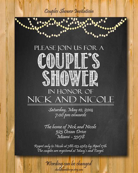 printable couples shower invitation diy party invitation