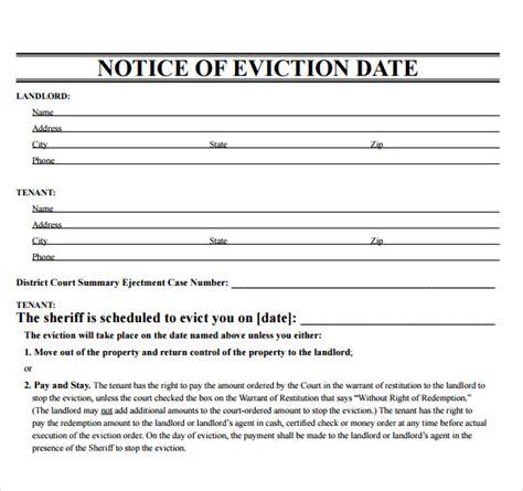 eviction notice templates   apple pages sample templates