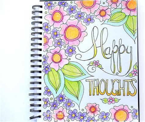 happy thoughts printable coloring page favecraftscom