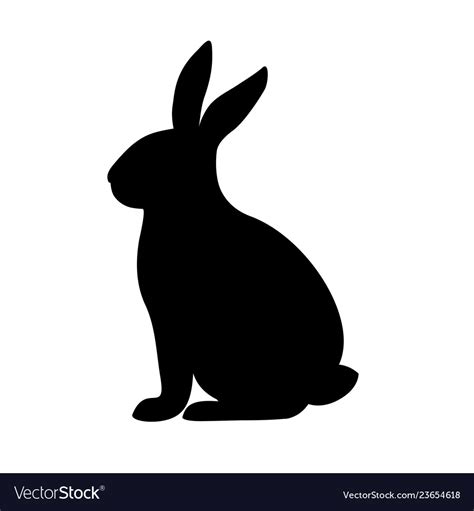 rabbit silhouette royalty free vector image vectorstock