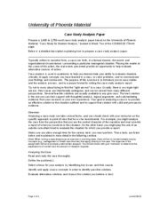 case study analysis paper university  phoenix material case study