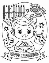 Coloring Hanukkah Hannukah sketch template