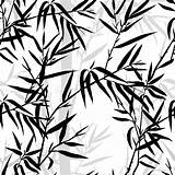 Naadloze Bamboe Bladeren Textuur Bloemen Bladachtergrond sketch template