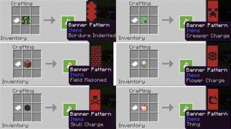 craft  banners patterns  minecraft including  loom