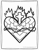 Coloring Heart Sacred Pages Jesus Adults Different Designs Kids Use sketch template