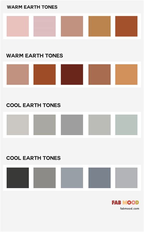 earth tones color combos warm earth tones cool earth tones