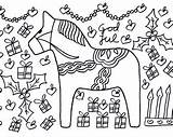 Coloring Dala Horse Template Swedish sketch template