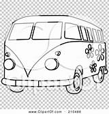 Hippie Coloring Van Bus Outline Clipart Floral Illustration Transparent Rf Royalty Clip sketch template