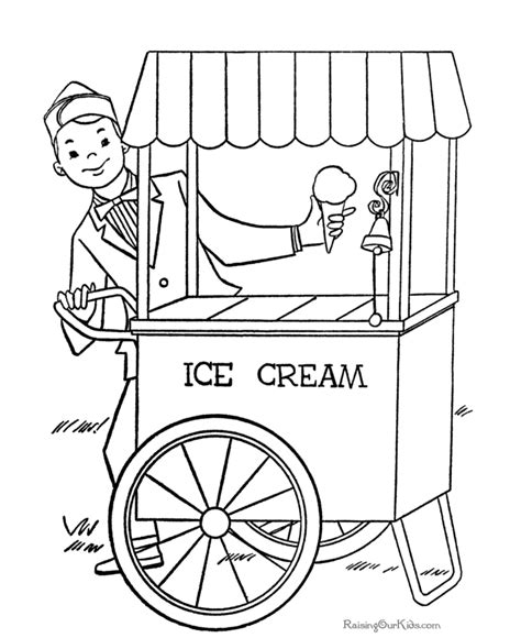 ice cream summer coloring page