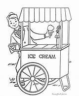 Coloring Summer Ice Cream Pages Printable Kids Shop Sheets Summertime Truck Print Fun 5th Grade Cart Color Time Worksheets Fall sketch template
