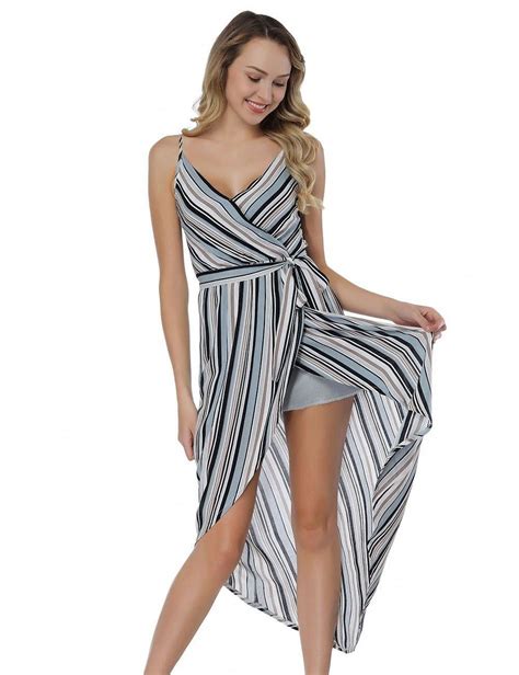 femininefashion fashion long striped dress fashion