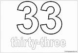 Thirty Three Number Pages Coloring Numbers Color sketch template