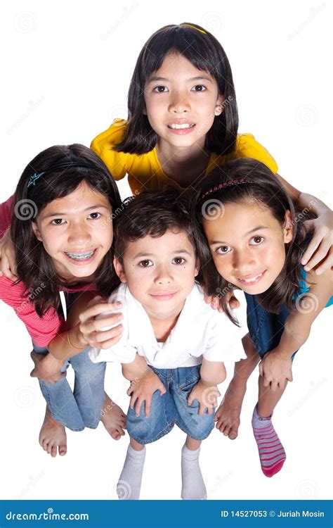group  young children   background stock  image