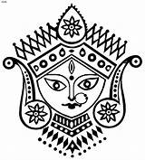 Durga Clipart Colouring Cliparts Pages Library Outline Puja sketch template