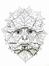 Greenman Sycamore Man Green Stencil Coloring Patterns Pages Colouring Wood Deviantart Pyrography Adult Choose Board sketch template