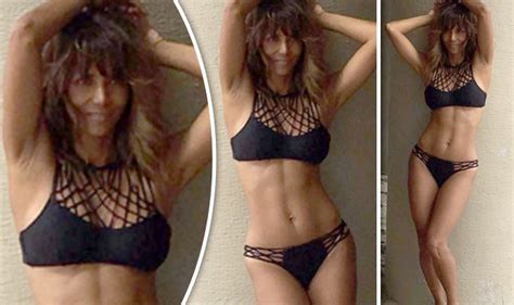 halle berry looks fabulous at 50 as she smoulders in show stopping netted bikini celebrity