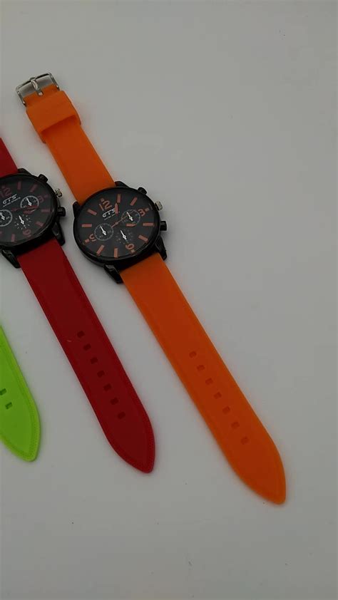 Silicone Band Bracelet Watches All Black Color Cool Man Watch Logo