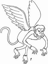 Oz Wizard Flying Monkey Coloring Pages Drawing Winged Printable Print Monkeys Maldonado Awesome Getdrawings Getcolorings Color sketch template