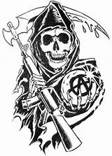 Anarchy Tattoos Sons Tattoo Reaper Google Badass Drawings Stories Coloring Pages Von Makeup Son Future Visit Gemerkt Dream sketch template