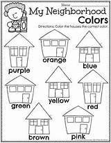 Activities Preschool Worksheets Theme Neighborhood Planningplaytime Color Family Colors Coloring Tracing sketch template