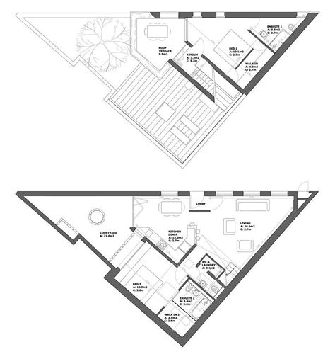 maison plan triangle triangle house architectural floor plans home design plans