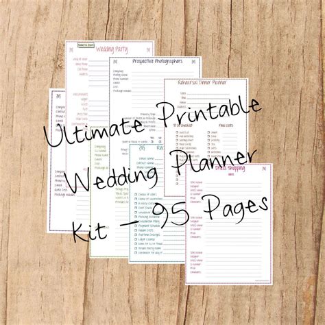 printable wedding planner instant  ultimate wedding planner