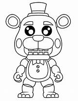Nights Coloring Freddy Five Fnaf Pages Freddys Printable Chibi Night Bonnie Color Sheet Print Chica Kids sketch template