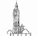 Ben Big Tower Coloring Clock Pages Sketched Kids Netart sketch template