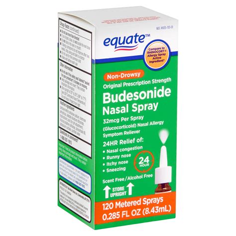 equate allergy relief  hour  drowsy budesonide nasal spray mcg