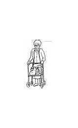 Coloring Pages People Disabilities Kids Grandma sketch template